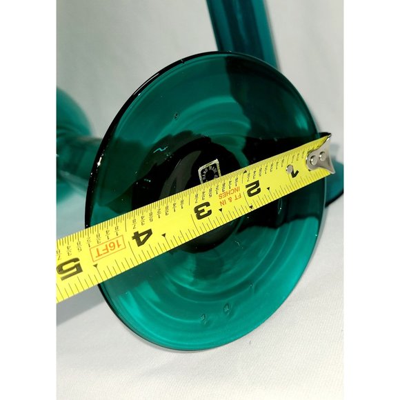 Tall blown glass teal candle holders 14.75" - Picture 11 of 11